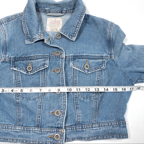 FREE PEOPLE 🔥🔥🔥cropped denim jean jacket - Picture 8 of 11
